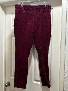 Dark Red Corduroy Skinny Pants